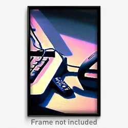 Pixel Art Poster - Remote Meeting Place (8 Bit Psychedelic Video Game Print)