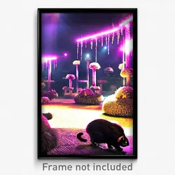 Pixel Art Poster - Fluffy Catacombs (8 Bit Psychedelic Trippy Video Game Print)