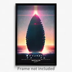 Pixel Art Poster - Buoyant Neutron (8 Bit Psychedelic Trippy Video Game Print)