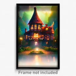 Pixel Art Poster - Enchanted Counting House (8 Bit Psychedelic Video Game Print)