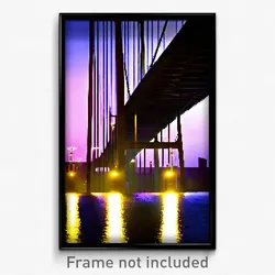 Pixel Art Poster - Memorable Bridge (8 Bit Psychedelic Trippy Video Game Print)