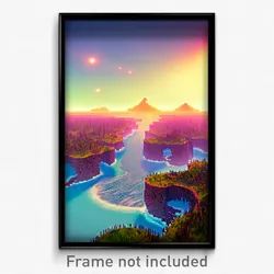 Pixel Art Poster - Gargantuan Atoll (8 Bit Psychedelic Trippy Video Game Print)
