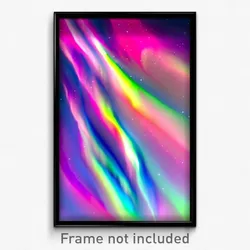 Pixel Art Poster - Blissful Aurora (8 Bit Psychedelic Trippy Video Game Print)