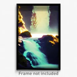 Pixel Art Poster - Rich Cascade (8 Bit Psychedelic Trippy Video Game Print)