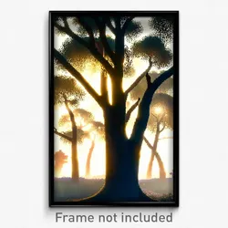 Pixel Art Poster - Sentimental Trees (8 Bit Psychedelic Trippy Video Game Print)