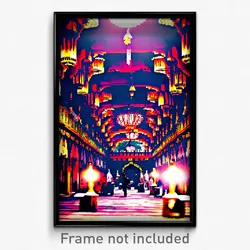 Pixel Art Poster - Humongous Bazaar (8 Bit Psychedelic Trippy Video Game Print)