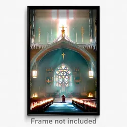 Pixel Art Poster - Frozen Synagogue (8 Bit Psychedelic Trippy Video Game Print)