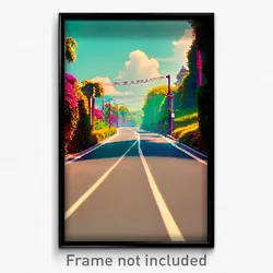 Pixel Art Poster - Wonderful Lane (8 Bit Psychedelic Trippy Video Game Print)