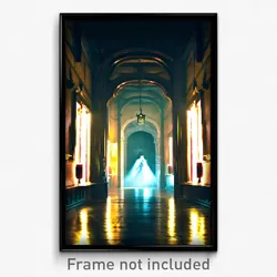 Pixel Art Poster - Haunting Hall (8 Bit Psychedelic Trippy Video Game Print)