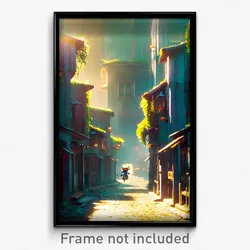 Pixel Art Poster - Lonely Mews (8 Bit Psychedelic Trippy Weird Video Game Print)