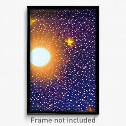 Pixel Art Poster - Starry Labor Day (8 Bit Psychedelic Trippy Video Game Print)
