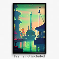 Pixel Art Poster - Mushy Port (8 Bit Psychedelic Trippy Weird Video Game Print)