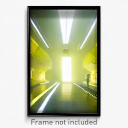 Pixel Art Poster - Yellow Space (8 Bit Psychedelic Trippy Video Game Print)