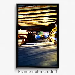 Pixel Art Poster - Admired Lumber Yard (8 Bit Psychedelic Video Game Print)