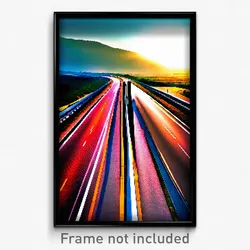 Pixel Art Poster - Harmonious Highway (8 Bit Psychedelic Video Game Print)
