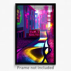 Pixel Art Poster - Swirly Ghetto (8 Bit Psychedelic Trippy Video Game Print)