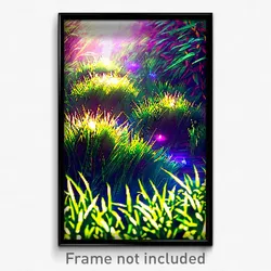 Pixel Art Poster - Enchanted Grass (8 Bit Psychedelic Trippy Video Game Print)