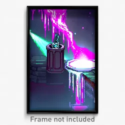 Pixel Art Poster - Liquid Sepulchre (8 Bit Psychedelic Trippy Video Game Print)