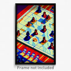 Pixel Art Poster - Distinct Chess Board (8 Bit Psychedelic Video Game Print)