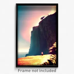 Pixel Art Poster - Dangerous Cliff (8 Bit Psychedelic Trippy Video Game Print)