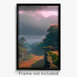 Pixel Art Poster - Gloomy Vale (8 Bit Psychedelic Trippy Weird Video Game Print)