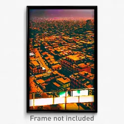 Pixel Art Poster - Worldly Mexican City (8 Bit Psychedelic Video Game Print)