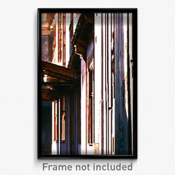Pixel Art Poster - Rundown Architecture (8 Bit Psychedelic Video Game Print)