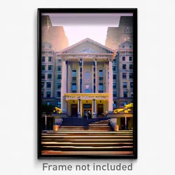 Pixel Art Poster - Complicated Courthouse (8 Bit Psychedelic Video Game Print)