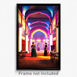Pixel Art Poster - Cultured Bazaar (8 Bit Psychedelic Trippy Video Game Print)
