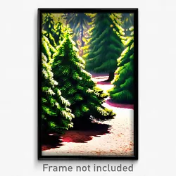 Pixel Art Poster - Evergreen Grove (8 Bit Psychedelic Trippy Video Game Print)