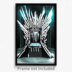 Pixel Art Poster - Cool Throne (8 Bit Psychedelic Trippy Weird Video Game Print)