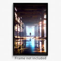 Pixel Art Poster - Infinite Derelict (8 Bit Psychedelic Trippy Video Game Print)