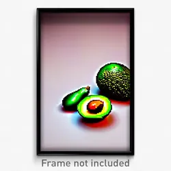Pixel Art Poster - Shiny Avocado (8 Bit Psychedelic Trippy Video Game Print)