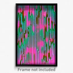 Pixel Art Poster - Glitch Art Scrub (8 Bit Psychedelic Trippy Video Game Print)