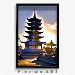 Pixel Art Poster - Complicated Pagoda (8 Bit Psychedelic Video Game Print)