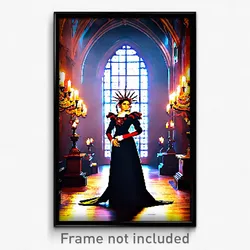 Pixel Art Poster - Elaborate Friary (8 Bit Psychedelic Trippy Video Game Print)