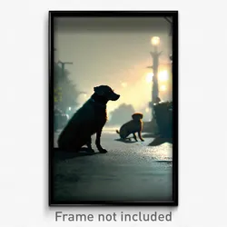 Pixel Art Poster - Dreary Dog (8 Bit Psychedelic Trippy Weird Video Game Print)