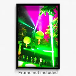 Pixel Art Poster - Green Festival (8 Bit Psychedelic Trippy Video Game Print)