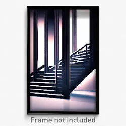 Pixel Art Poster - Simple Stair (8 Bit Psychedelic Trippy Video Game Print)