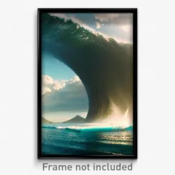 Pixel Art Poster - Outstanding Tsunami (8 Bit Psychedelic Video Game Print)