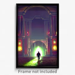 Pixel Art Poster - Shifty Catacombs (8 Bit Psychedelic Trippy Video Game Print)