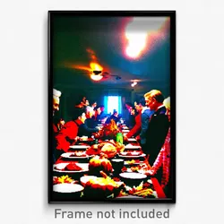 Pixel Art Poster - Humongous Thanksgiving (8 Bit Psychedelic Video Game Print)