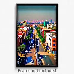 Pixel Art Poster - Unnatural Mexico City (8 Bit Psychedelic Video Game Print)