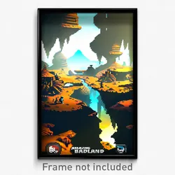 Pixel Art Poster - Amazing Badland (8 Bit Psychedelic Trippy Video Game Print)