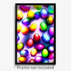 Pixel Art Poster - Average Easter Eggs (8 Bit Psychedelic Video Game Print)