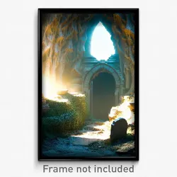 Pixel Art Poster - Natural Crypt (8 Bit Psychedelic Trippy Video Game Print)