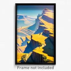 Pixel Art Poster - Famous Plateau (8 Bit Psychedelic Trippy Video Game Print)
