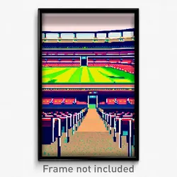 Pixel Art Poster - Elderly Stadium (8 Bit Psychedelic Trippy Video Game Print)
