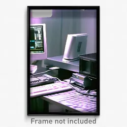 Pixel Art Poster - Silver Computer (8 Bit Psychedelic Trippy Video Game Print)