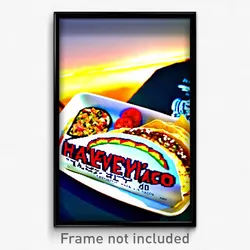 Pixel Art Poster - Heavenly Taco (8 Bit Psychedelic Trippy Video Game Print)